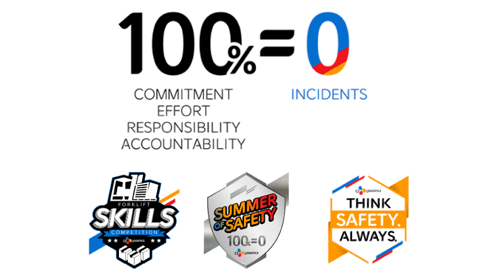 CJ Logistics Safety graphic displaying 